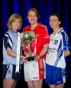 31 January 2012; In attendance at the launch of the 2012 Bord Gáis Energy Ladies Gaelic National Football League are, from left, Gemma Fay, Dublin, Rena Buckley, Cork and Sharon Courtney, Monaghan. Croke Park, Dublin. Picture credit: Brendan Moran / SPORTSFILE