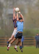 31 January 2012; Neil McAdam, University of Ulster Jordanstown, in action against David Niblock, University of Limerick. Irish Daily Mail Sigerson Cup, Round 1, University of Ulster Jordanstown v University of Limerick, Ratoath GAA Club, Ratoath, Co. Meath. Photo by Sportsfile