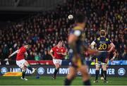 13 June 2017; Elliot Daly of the British & Irish Lions kicks a penalty during the match between the Highlanders and the British & Irish Lions at Forsyth Barr Stadium in Dunedin, New Zealand. Photo by Stephen McCarthy/Sportsfile