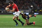 13 June 2017; Jared Payne of the British & Irish Lions is tackled by Tevita Li of the Highlanders during the match between the Highlanders and the British & Irish Lions at Forsyth Barr Stadium in Dunedin, New Zealand. Photo by Stephen McCarthy/Sportsfile