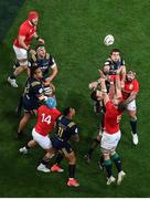 13 June 2017; Iain Henderson of the British & Irish Lions claims possession during the match between the Highlanders and the British & Irish Lions at Forsyth Barr Stadium in Dunedin, New Zealand. Photo by Stephen McCarthy/Sportsfile
