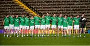 20 May 2017; The Fermanagh team stand for the national anthem the Ulster GAA Football Senior Championship Preliminary Round match between Monaghan and Fermanagh at St Tiernach's Park in Clones, Co. Monaghan. Photo by Oliver McVeigh/Sportsfile