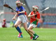 13 June 2017;  Eimear Byrne of Griffith Barracks MD, in action against Grace Conlon of Scoil Bhride GNS, Palmerstown, during the Allianz Cumann na mBunscol Finals at Croke Park in Dublin. Photo by David Maher/Sportsfile