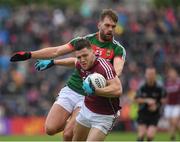 11 June 2017; Damien Comer of Galway in action against Aidan O'Shea of Mayo during the Connacht GAA Football Senior Championship Semi-Final match between Galway and Mayo at Pearse Stadium, in Salthill, Galway. Photo by Ray McManus/Sportsfile