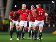 13 June 2017; British and Irish Lions players, from left, Alun Wyn Jones, Dan Cole, Jack McGrath and Ken Owens during the match between the Highlanders and the British & Irish Lions at Forsyth Barr Stadium in Dunedin, New Zealand. Photo by Stephen McCarthy/Sportsfile