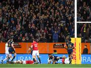 13 June 2017; Waisake Naholo of the Highlanders goes over to score his side's first try during the match between the Highlanders and the British & Irish Lions at Forsyth Barr Stadium in Dunedin, New Zealand. Photo by Stephen McCarthy/Sportsfile