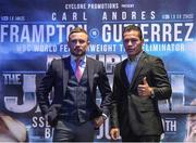 14 June 2017; Carl Frampton, left, with Andres Gutierrez after a Press Conference at Europa Hotel, in Belfast. Photo by Matt Browne/Sportsfile