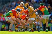 10 June 2017; Players from Antrim and Carlow contest possession during the Christy Ring Cup Final match between Antrim and Carlow at Croke Park in Dublin. Photo by Piaras Ó Mídheach/Sportsfile