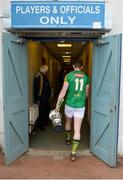 1 April 2017; Meath captain Damian Healy brings the cup into the dressing-room after the Allianz Hurling League Division 2B Final match between Meath and Wicklow at Parnell Park, in Dublin. Photo by Daire Brennan/Sportsfile