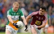 11 June 2017; Niall Darby of Offaly in action against David Lynch of Westmeath during the Leinster GAA Football Senior Championship Quarter-Final match between Offaly and Westmeath at Bord Na Móna O'Connor Park, Tullamore, in Co. Offaly. Photo by Piaras Ó Mídheach/Sportsfile