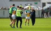 11 June 2017; Eoin Carroll of Offaly is helped off the field after picking up an injury during the Leinster GAA Football Senior Championship Quarter-Final match between Offaly and Westmeath at Bord Na Móna O'Connor Park, Tullamore, in Co. Offaly. Photo by Piaras Ó Mídheach/Sportsfile