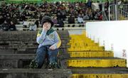 21 January 2012; 6 year old Brendan Kelly from Laytown, Co. Meath, awaits the start of the game. Bord na Mona O'Byrne Cup, Semi-Final, Meath v Dublin City University, Pairc Tailteann, Navan, Co. Meath. Photo by Sportsfile