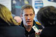 1 February 2012; Meath selector and player Graham Geraghty speaking at the Belfast launch of the 2012 Allianz Football Leagues, Europa Hotel, Belfast, Co. Antrim. Picture credit: Oliver McVeigh / SPORTSFILE