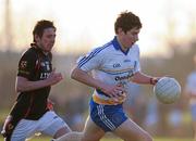 1 February 2012; Alan Freeman, Dublin Institute of Technology, in action against Craig Rogers, Institute of Technology Carlow. Irish Daily Mail Sigerson Cup, Round 1, Dublin Institute of Technology v Institute of Technology Carlow. O'Toole's GAA Club, Blunden Drive, Malahide Road, Dublin. Picture credit: Barry Cregg / SPORTSFILE