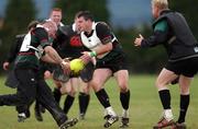13 June 2002; Reggie Corrigan, centre, in action with Keith Wood during an Ireland Rugby Squad Training Session at Peter Johnstone Park in Mosgiel, Otago, New Zealand. Photo by Matt Browne/Sportsfile