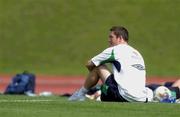 14 June 2002; Robbie Keane during a Republic of Ireland training session at Sangok-dong Military Sports Facility in Seoul, South Korea. Photo by David Maher/Sportsfile