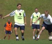14 June 2002; Matt Holland, left, and Damien Duff during a Republic of Ireland training session at Sangok-dong Military Sports Facility in Seoul, South Korea. Photo by David Maher/Sportsfile