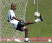 14 June 2002; Clinton Morrison during a Republic of Ireland training session at Sangok-dong Military Sports Facility in Seoul, South Korea. Photo by David Maher/Sportsfile