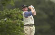 15 June 2002; Defending Champion Gavin McNeill of Armagh watches his drive at the ninth during day two of the Irish Amateur Close Championship at Carlow Golf Club in Deerpark, Carlow. Photo by Brendan Moran/Sportsfile