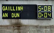 15 June 2002; A view of the scoreboard at half-time during the Guinness All-Ireland Senior Hurling Championship Qualifing Round 1 match between Galway and Down at Casement Park in Belfast. Photo by Damien Eagers/Sportsfile