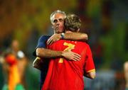 16 June 2002; Republic of Ireland manager Mick McCarthy consoles Steve Staunton following their side's defeat during the FIFA World Cup 2002 Round of 16 match between Spain and Republic of Ireland at Suwon World Cup Stadium in Suwon, South Korea. Photo by David Maher/Sportsfile