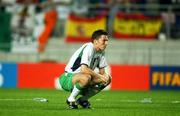 16 June 2002; Matt Holland of Republic of Ireland following his side's defeat during the FIFA World Cup 2002 Round of 16 match between Spain and Republic of Ireland at Suwon World Cup Stadium in Suwon, South Korea. Photo by David Maher/Sportsfile