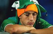 16 June 2002; A Republic of Ireland supporter following his side's defeat during their FIFA World Cup 2002 Round of 16 match against Spain at Suwon World Cup Stadium in Suwon, South Korea. Photo by David Maher/Sportsfile