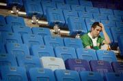 16 June 2002; A Republic of Ireland supporter following his side's defeat during their FIFA World Cup 2002 Round of 16 match against Spain at Suwon World Cup Stadium in Suwon, South Korea. Photo by David Maher/Sportsfile