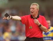 15 June 2002; Referee Pat Aherne during the Guinness All-Ireland Senior Hurling Championship Qualifying Round 1 match between Clare and Dublin at Parnell Park in Dublin. Photo by Ray McManus/Sportsfile