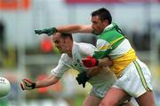 16 June 2002; Killian Brennan of Kildare in action against Sean Grennan of Offaly during the Bank of Ireland Leinster Senior Football Championship Semi-Final match between Kildare and Offaly at Nowlan Park in Kilkenny. Photo by Ray McManus/Sportsfile