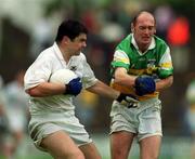 16 June 2002; Martin Lynch of Kildare in action against Padraig Mullarkey of Offaly during the Bank of Ireland Leinster Senior Football Championship Semi-Final match between Kildare and Offaly at Nowlan Park in Kilkenny. Photo by Ray McManus/Sportsfile