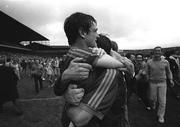 27 July 1986; Meath's Dave Beggy celebrates following his side's victory during the GAA Leinster Senior Football Championship Final match between Meath and Dublin at Croke Park in Dublin. Photo by Ray McManus/Sportsfile
