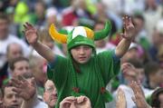 18 June 2002; A young supporter during the Republic of Ireland homecoming in Phoenix Park, Dublin, following the 2002 FIFA World Cup Finals in South Korea and Japan. Photo by Aoife Rice/Sportsfile