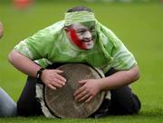 19 June 2002; Tomas Kinsella from Springarden, Waterford, playing the bongos during the 2002 Special Olympics Ireland National Games Opening Ceremony at Parnell Park in Dublin. Photo by Brendan Moran/Sportsfile