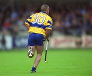 15 June 2002; Clare's Colin Lynch wears the number 30 jersey after having to change his own due to a blood injury during the Guinness All-Ireland Senior Hurling Championship Qualifying Round 1 match between Clare and Dublin at Parnell Park in Dublin. Photo by Ray McManus/Sportsfile