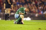 22 June 2002; Brian O'Driscoll of Ireland following his side's defeat during the Summer Tour 2002 2nd Test match between New Zealand and Ireland at Eden Park in Auckland, New Zealand. Photo by Matt Browne/Sportsfile