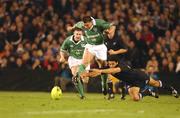 22 June 2002; Justin Bishop of Ireland is tackled by Doug Howlett of New Zealand during the Summer Tour 2002 2nd Test match between New Zealand and Ireland at Eden Park in Auckland, New Zealand. Photo by Matt Browne/Sportsfile