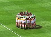 23 June 2002; Offaly players prior to the Bank of Ireland Leinster Junior Football Championship Semi-Final match between Offaly and Kildare at Croke Park in Dublin. Photo by Brian Lawless/Sportsfile