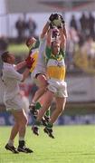 22 June 2002; Finbar Cullen and Pascal Kellaghan of Offaly compete for a high ball during the Bank of Ireland Leinster Senior Football Championship Semi-Final Replay match between Kildare and Offaly at Nowlan Park in Kilkenny. Photo by Damien Eagers/Sportsfile
