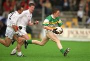 22 June 2002; Pascal Kellaghan of Offaly in action against Brian Lacey, left, and Damien Hendy of Kildare during the Bank of Ireland Leinster Senior Football Championship Semi-Final Replay match between Kildare and Offaly at Nowlan Park in Kilkenny. Photo by Damien Eagers/Sportsfile