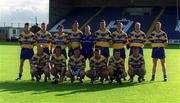 22 June 2002; The Clare panel prior to the Bank of Ireland All-Ireland Senior Football Championship Qualifying Round 2 match between Laois and Clare at O'Moore Park in Portlaoise, Laois. Photo by Aoife Rice/Sportsfile