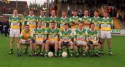 22 June 2002; The Offaly panel prior to the Bank of Ireland Leinster Senior Football Championship Semi-Final Replay match between Kildare and Offaly at Nowlan Park in Kilkenny. Photo by Damien Eagers/Sportsfile