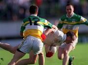 22 June 2002; Glenn Ryan of Kildare in action against Alan McNamee of Offaly during the Bank of Ireland Leinster Senior Football Championship Semi-Final Replay match between Kildare and Offaly at Nowlan Park in Kilkenny. Photo by Damien Eagers/Sportsfile