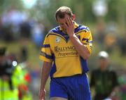 23 June 2002; Fegal O'Donnell of Roscommon leaves the field following his side's defeat during the Bank of Ireland All-Ireland Senior Football Championship Qualifier Round 2 between Mayo and Roscommon at MacHale Park in Castlebar, Mayo. Photo by David Maher/Sportsfile