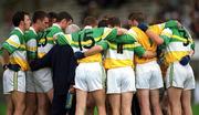 22 June 2002; Offaly players prior to the Bank of Ireland Leinster Senior Football Championship Semi-Final Replay match between Kildare and Offaly at Nowlan Park in Kilkenny. Photo by Damien Eagers/Sportsfile
