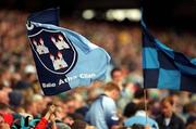 23 June 2002; A Dublin flag during the Bank of Ireland Leinster Senior Football Championship Semi-Final match between Dublin and Meath at Croke Park in Dublin. Photo by Ray McManus/Sportsfile