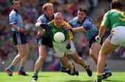 23 June 2002; Hank Traynor of Meath is tackled by Shane Ryan, left, and Senan Connell of Dublin during the Bank of Ireland Leinster Senior Football Championship Semi-Final match between Dublin and Meath at Croke Park in Dublin. Photo by Ray McManus/Sportsfile