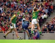 23 June 2002; Alan Brogan of Dublin in action against Meath's Paul Shankey during the Bank of Ireland Leinster Senior Football Championship Semi-Final match between Dublin and Meath at Croke Park in Dublin. Photo by Ray McManus/Sportsfile