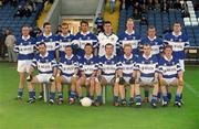 22 June 2002; The Laois panel prior to the Bank of Ireland All-Ireland Senior Football Championship Qualifying Round 2 match between Laois and Clare at O'Moore Park in Portlaoise, Laois. Photo by Aoife Rice/Sportsfile