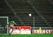 22 June 2002; Ciaran McManus of Offaly takes a free in front of an empty terrace during the Bank of Ireland Leinster Senior Football Championship Semi-Final Replay match between Kildare and Offaly at Nowlan Park in Kilkenny. Photo by Brendan Moran/Sportsfile